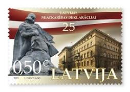 Latvijas Pasts izdod jaunu pastmarku par godu Latvijas Neatkarības Deklerācijas 25.gadadienai