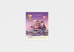Latvijas Pasts releases a new stamp in the series of historical ships: it features a brigantine built in Ainaži in 1878 