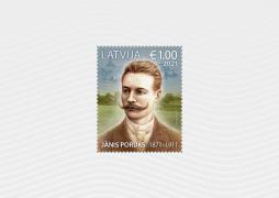Latvijas Pasts izdod pastmarku latviešu rakstnieka un dzejnieka Jāņa Poruka 150.jubilejā
