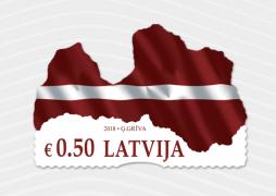  Latvijas Pasts izdod pirmo neregulāras formas pastmarku Latvijas kartes veidolā