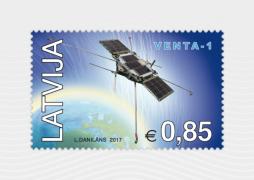 Pasaules kosmosa nedēļā Latvijas Pasts izdod pastmarku ar Latvijas pirmo mākslīgo zemes pavadoni Venta 1