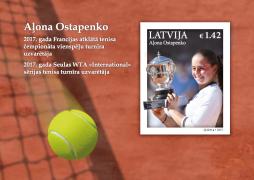 Latvijas Pasts sadarbībā ar Aļonu Ostapenko izdod slavenajai tenisistei veltītu pastmarku 