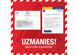 We urge you to be cautious: fraudsters are still sending fake messages, disguising themselves as Latvijas Pasts!