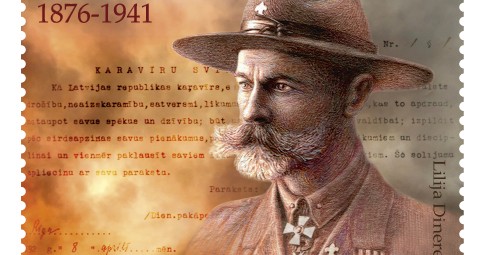 A Commemorative Stamp to Honour a General of the Latvian Armed Forces
