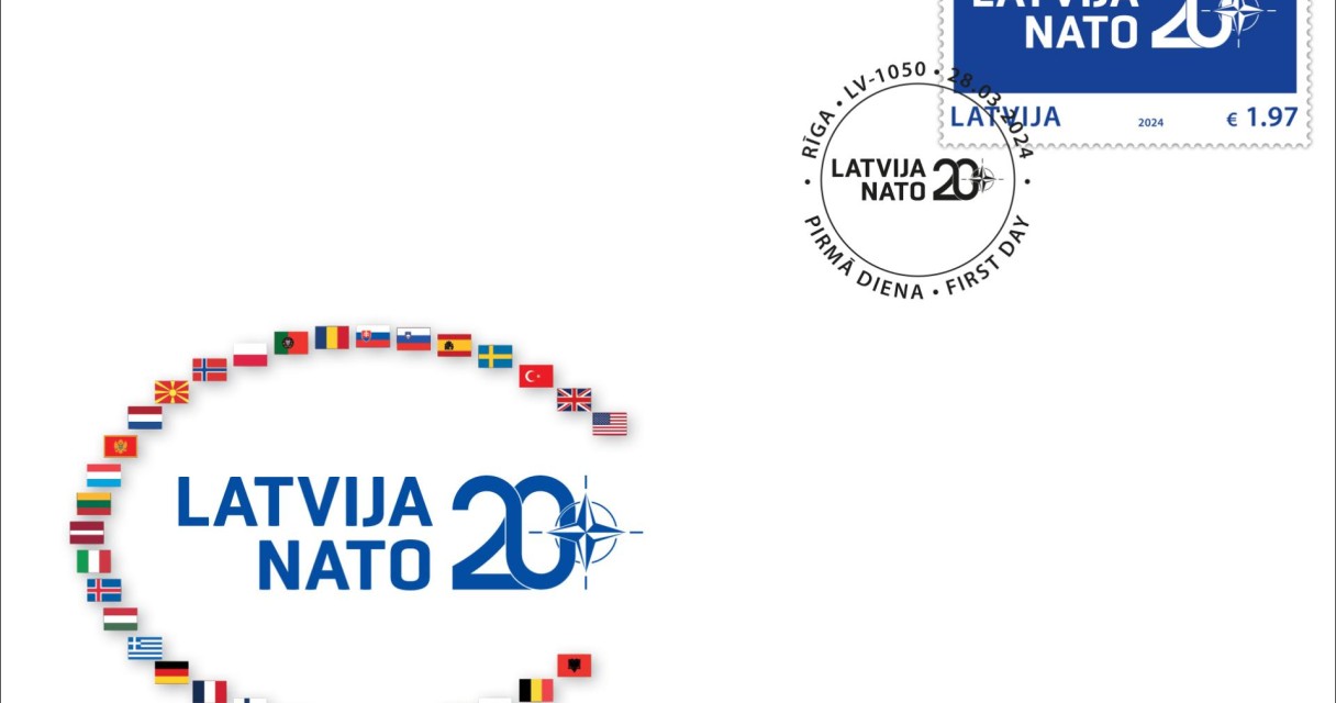 LV_NATO2024_aploksne Velta pastmarku Latvijas 20. gadskārtai NATO