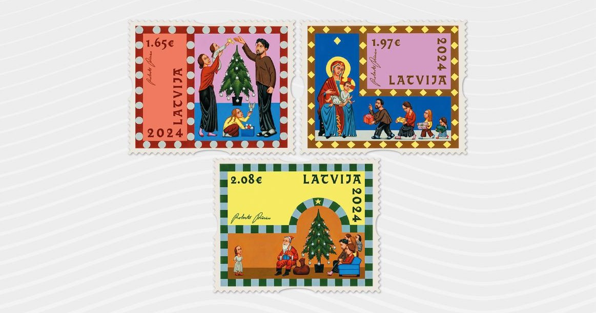 Ziemassvetku pastmarkas "Latvijas Pasts" izdod mākslinieka Roberta Rūrāna veidotas pastmarkas sērijā "Ziemassvētki"