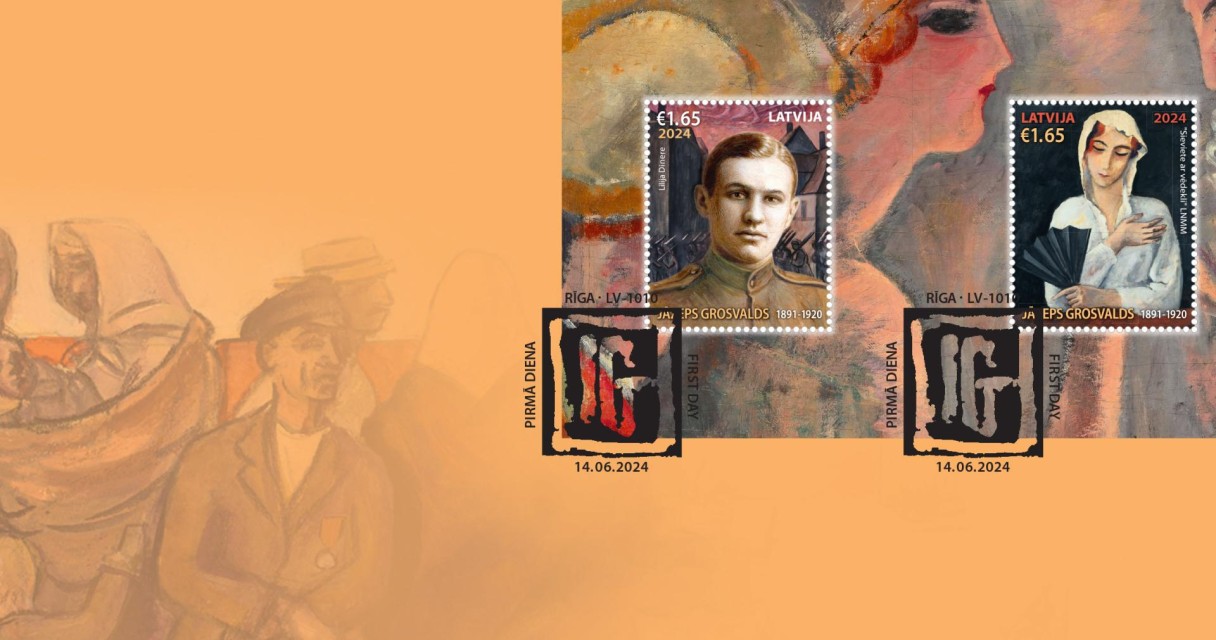Aploksne_JazepsGrosvalds "Latvijas Pasts" velta pastmarku Jāzepam Grosvaldam