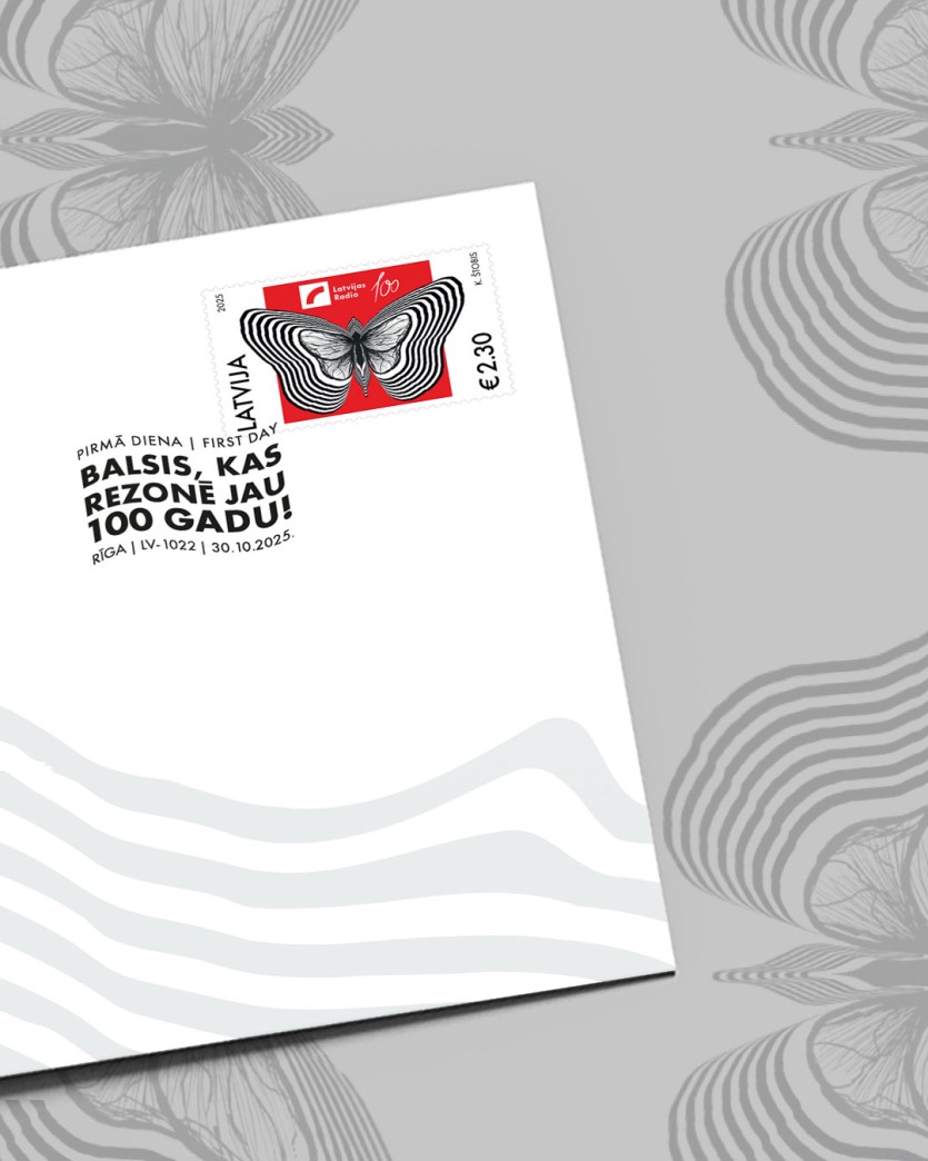 LR100_1 Izdod pastmarku Latvijas Radio simtgadei