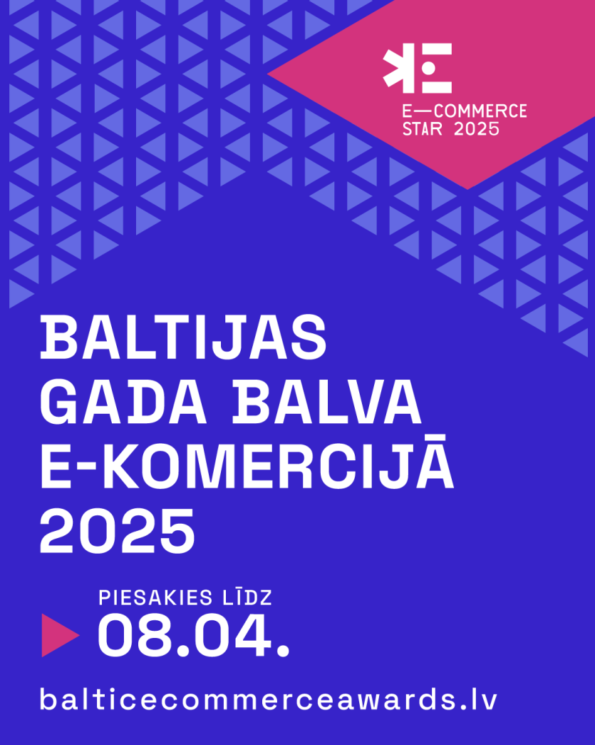 E-COM_2025_SocMed_zils_1080x1350-2 (1) Sākas pieteikšanās Baltijas konkursam "E-komercijas zvaigzne 2025"