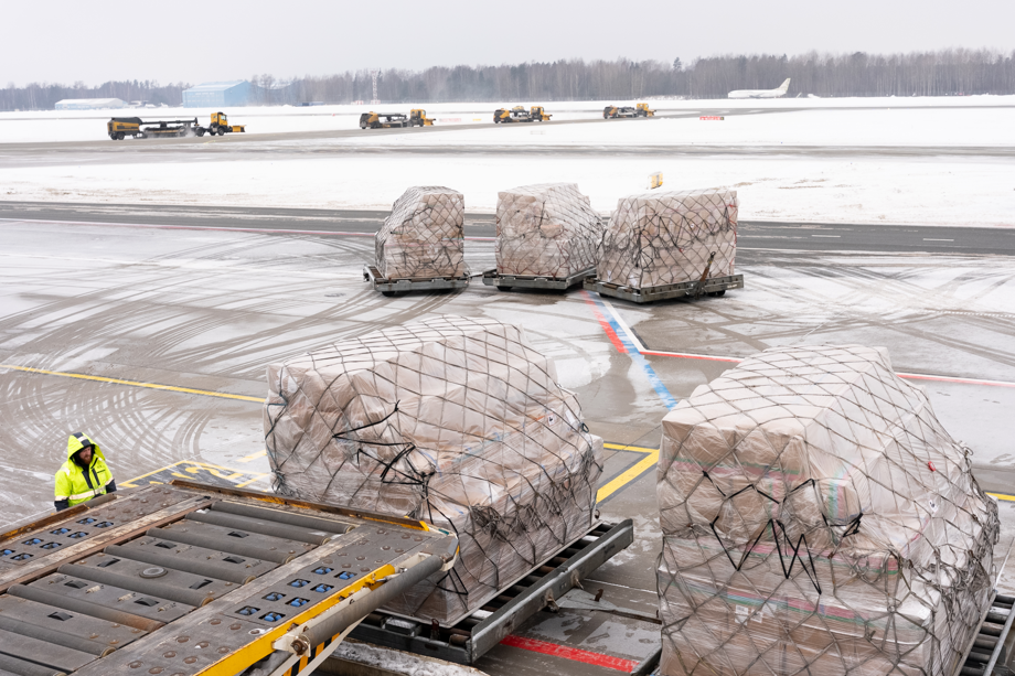 Pasts attīsta ekomercijas pakalpojumu eksportu_9 lidmašīna ar kravu priekšplānā