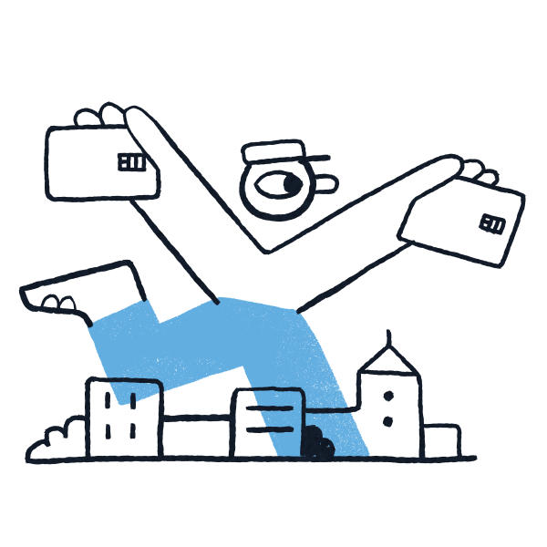 Pastnieka tels ar karti Ilustrācija ar pastnieku